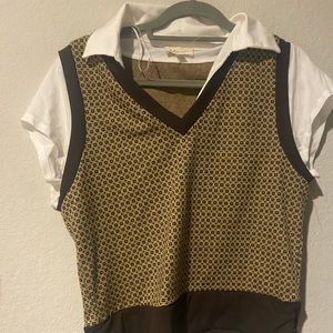 Brown vest blouse